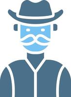 Cowboy Glyph Two Color Icon Design vector