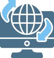 Remote Access Glyph Two Color Icon Design vector
