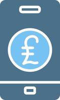 Pound Glyph Two Color Icon Design vector