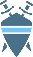 Shield Glyph Two Color Icon Design vector