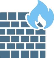Firewall Glyph Two Color Icon Design vector