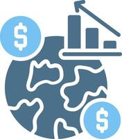 Global Economy Glyph Two Color Icon Design vector