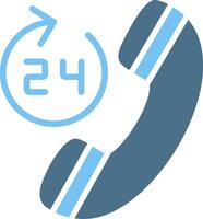 24 Hours Glyph Two Color Icon Design vector