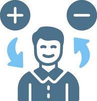 Attitude Glyph Two Color Icon Design vector