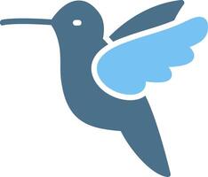 Hummingbird Glyph Two Color Icon Design vector