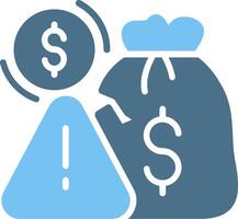 Insolvent Glyph Two Color Icon Design vector