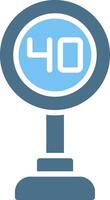 Speed Limit Glyph Two Color Icon Design vector