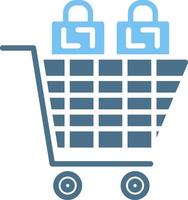 Shopping Cart Glyph Two Color Icon Design vector