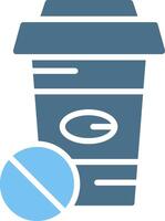 Coffe Cup Glyph Two Color Icon Design vector