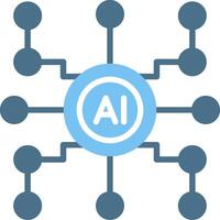 AI Glyph Two Color Icon Design vector