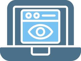 Web Eye Monitoring Glyph Two Color Icon Design vector