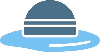 Hat Glyph Two Color Icon Design vector