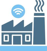 Factory Glyph Two Color Icon Design vector