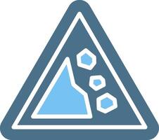 Falling Rocks Glyph Two Color Icon Design vector