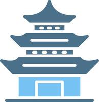 Pagoda Glyph Two Color Icon Design vector