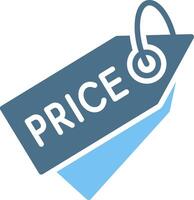 Price Tag Glyph Two Color Icon Design vector