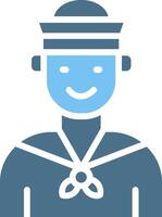 Sailor Glyph Two Color Icon Design vector