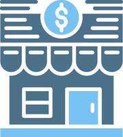 Shop Glyph Two Color Icon Design vector