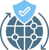 Global Protection Glyph Two Color Icon Design vector