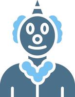 Clown Glyph Two Color Icon Design vector