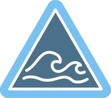 Wave Glyph Two Color Icon Design vector