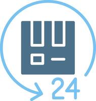 24 Hours Delivery Glyph Two Color Icon Design vector