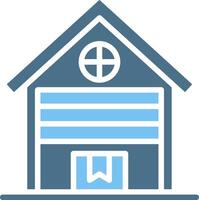 Warehouse Glyph Two Color Icon Design vector