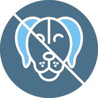 No Pets Glyph Two Color Icon Design vector
