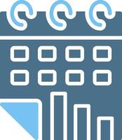 Calendar Glyph Two Color Icon Design vector