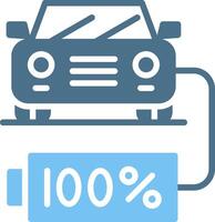 Battery Status Glyph Two Color Icon Design vector