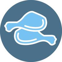 Chicken Leg Glyph Two Color Icon Design vector