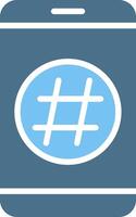 Hashtag Glyph Two Color Icon Design vector