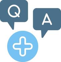 Question and answer Glyph Two Color Icon Design vector