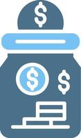 Saving Money Glyph Two Color Icon Design vector