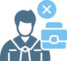 Job Reduction Glyph Two Color Icon Design vector