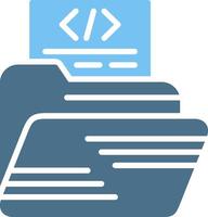 Coding Glyph Two Color Icon Design vector