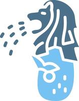 Merlion Glyph Two Color Icon Design vector