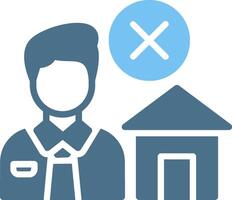 No Home Glyph Two Color Icon Design vector