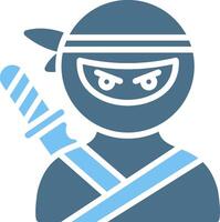 Ninja Glyph Two Color Icon Design vector