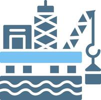 Oil Platform Glyph Two Color Icon Design vector