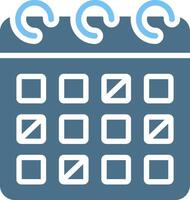 Calendar Glyph Two Color Icon Design vector
