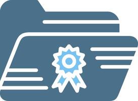 Certificate Glyph Two Color Icon Design vector