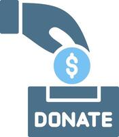 Donation Glyph Two Color Icon Design vector