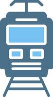 Electric Train Glyph Two Color Icon Design vector