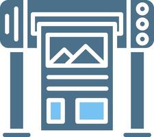 Plotter Glyph Two Color Icon Design vector