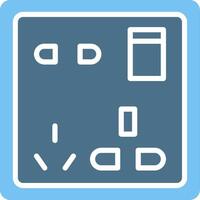 Socket Glyph Two Color Icon Design vector