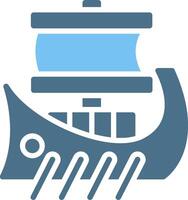 Trireme Glyph Two Color Icon Design vector