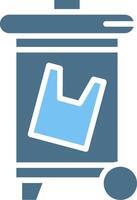 Trash Bin Glyph Two Color Icon Design vector