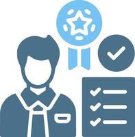Employee Qualification Glyph Two Color Icon Design vector