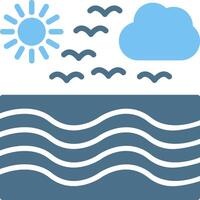 Water Waves Glyph Two Color Icon Design vector